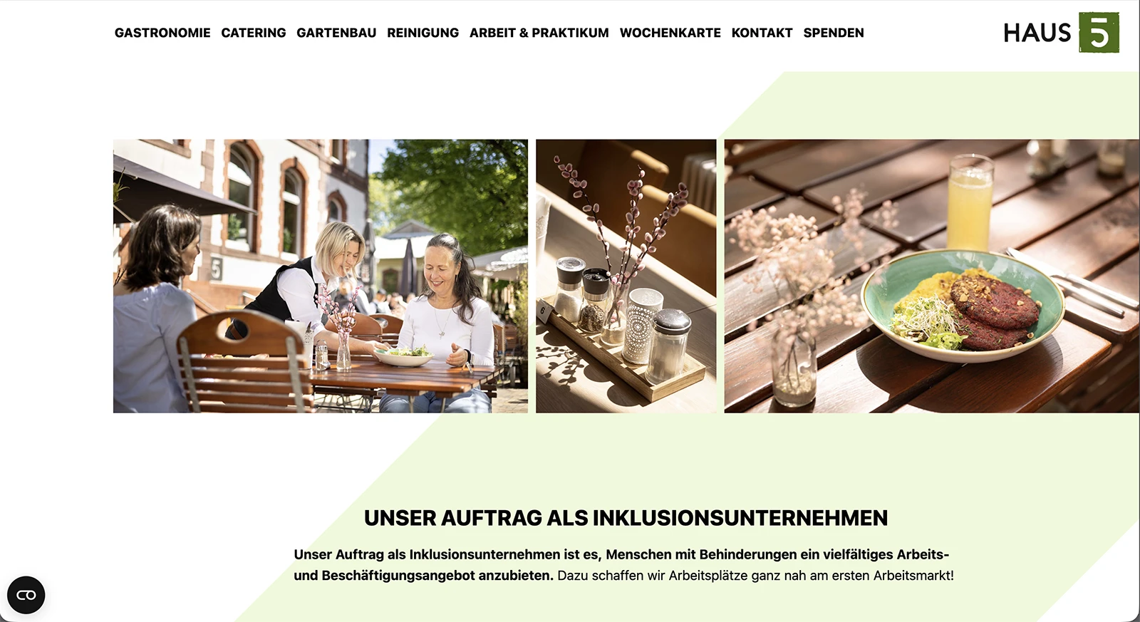 brainbreak Websites Referenz Haus5 Inklusion Homepage
